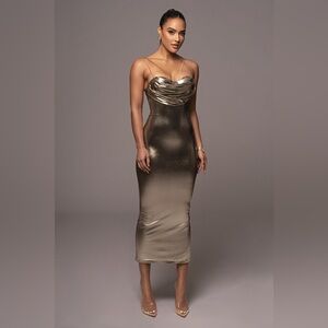 Light Gold Midi Dress